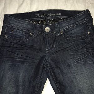 GUESS Premium Daredevil Bootcut Dark Wash Jean